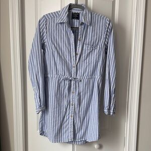 Abercrombie & Fitch Striped Button-Down Shirt Dress